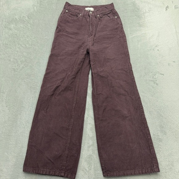 BDG Pants - BDG Corduroy Pants Womens 26 Purple High & Wide Leg Ribbed Urban Outfitters